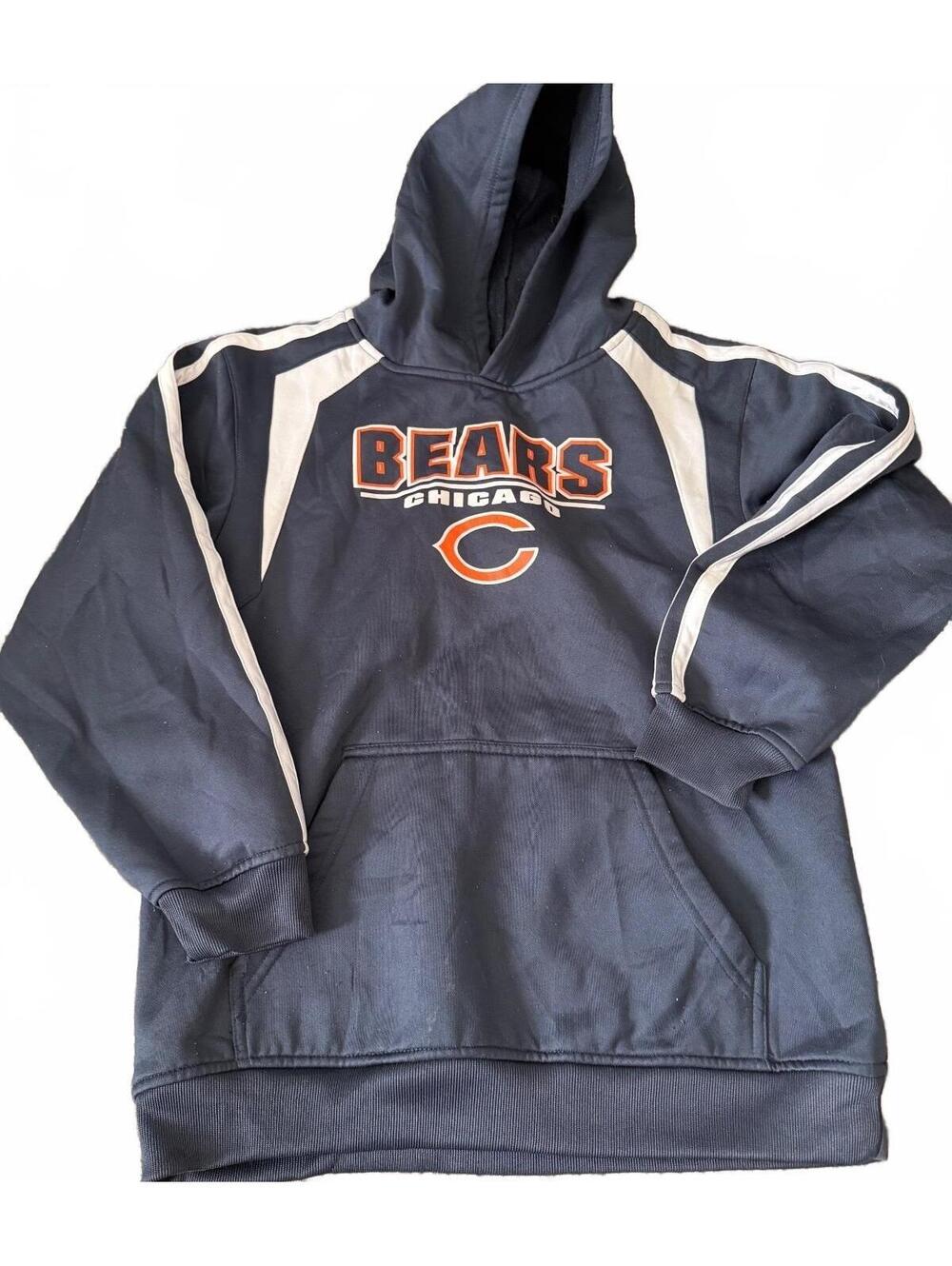 Chicago Bears NFL Team Apparel Youth Large (12/14) Navy Pullover Hoodie